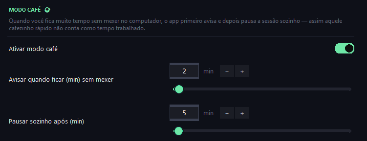 Sessão pausada automaticamente após detectar inatividade